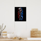 Metallieke 3D-dimensie Kubussen Abstracte Poster (Keuken)