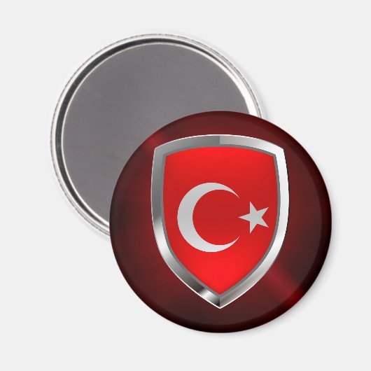 metallisch embleem in Turkije Magneet (Voorkant / Achterkant)