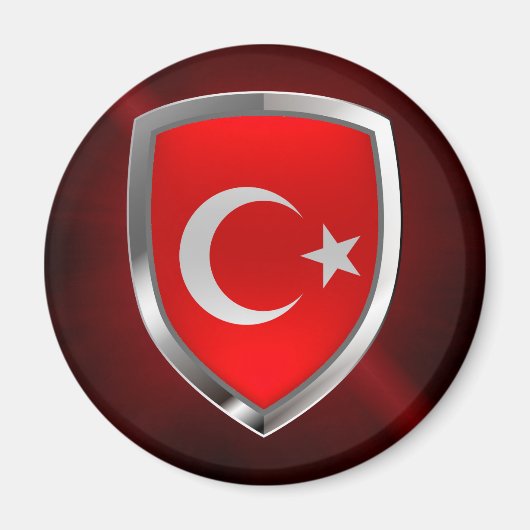 metallisch embleem in Turkije Magneet (Voorkant)