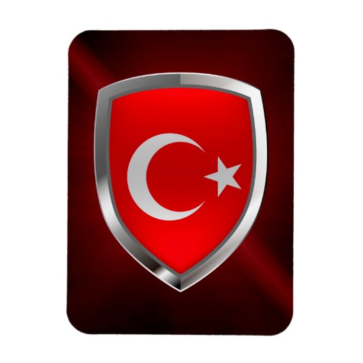 metallisch embleem in Turkije Magneet (Verticaal)