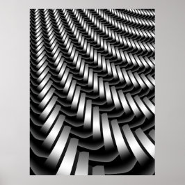 metallisch fractaal patroon poster