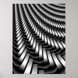 Metallisch Fractal Patroon Poster