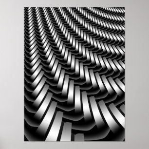 Metallisch Fractal Patroon Poster