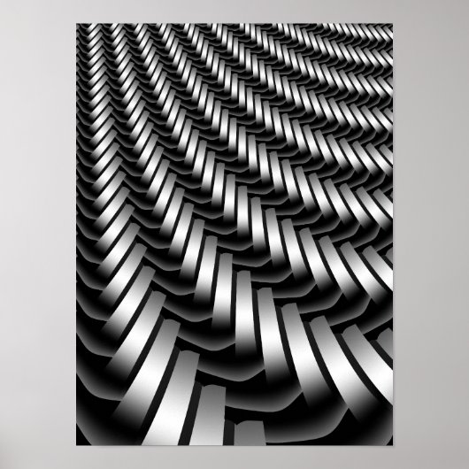 Metallisch Fractal Patroon Poster (Voorkant)