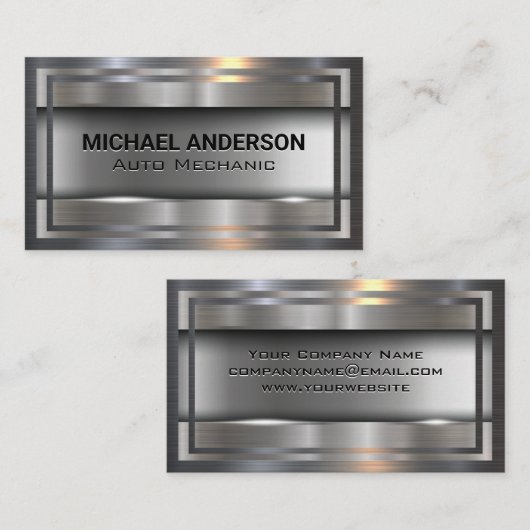 Metallisch geborsteld | Metal Randen Visitekaartje (Voorkant / Achterkant)