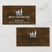metallisch gebouw | Hout | timmerwerk Visitekaartje (Voorkant / Achterkant)