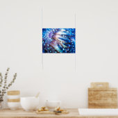 Metallisch gekleurd koraal poster (Keuken)