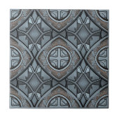 Metallisch Geometrisch Geborsteld Nikkel #20 ID122 Tegeltje (Voorkant)