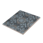 Metallisch Geometrisch Geborsteld Nikkel #20 ID122 Tegeltje (Zijkant)