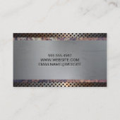 Metallisch geperforeerd | verroest metaal visitekaartje (Achterkant)