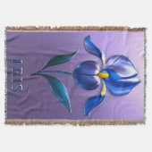 Metallisch Glänzende Blaue Irisblüte mit Text Deken (Voorkant)