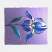 Metallisch Glänzende Blaue Irisblüte mit Text Fleece Deken (Voorkant (Horizontaal))