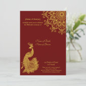  metallisch goud donkerrood Mehendi Indii Kaart (Staand voorkant)