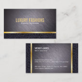 Metallisch / Goud en Leren Afwerking Visitekaartje (Voorkant / Achterkant)