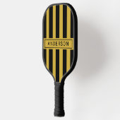 Metallisch Goud Zwart Streep Aangepaste Naam Pickleball Paddle (Links)