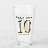 Metallisch gouden 10e Jubileum voor bruiloft Glas (Achterkant)