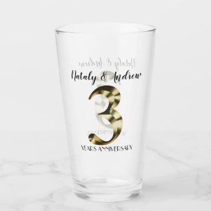 Metallisch gouden 3de Jubileum van het Weddenschap Glas