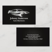 metallisch koolstofvezelpatroon | Autosleutel Logo Visitekaartje (Voorkant / Achterkant)