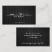 metallisch koolstofvezelpatroon visitekaartje (Voorkant / Achterkant)