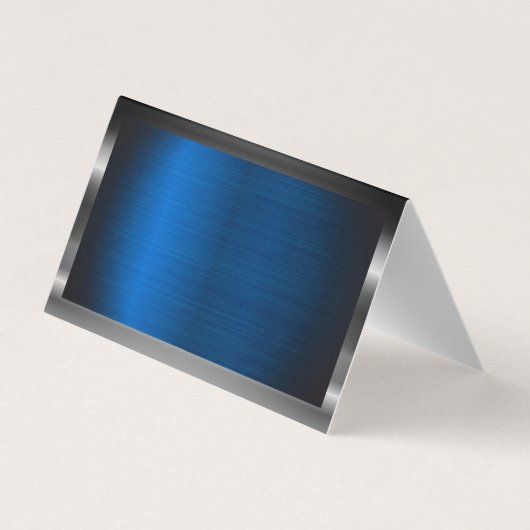metallisch Lijst | Blauw Metallic | QR-labelscan Visitekaartje (Achterkant)