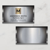 metallisch Lijst | Metalen achtergrond | Monogram Visitekaartje (Voorkant / Achterkant)