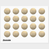 Metallisch Platina Goud Bedankt Ronde Sticker (Vel)