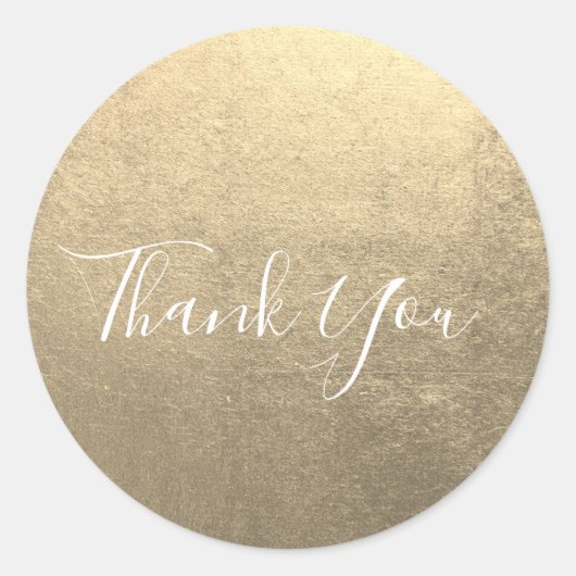 Metallisch Platina Goud Bedankt Ronde Sticker (Voorkant)