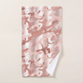 Metallisch roos Gouden Glitter + Blush Roze Camo P Bad Handdoek (Handdoek)
