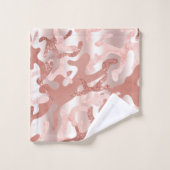 Metallisch roos Gouden Glitter + Blush Roze Camo P Bad Handdoek (Wasdoekje)