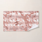 Metallisch roos Gouden Glitter + Blush Roze Camo P Bad Handdoek (Handdoek)