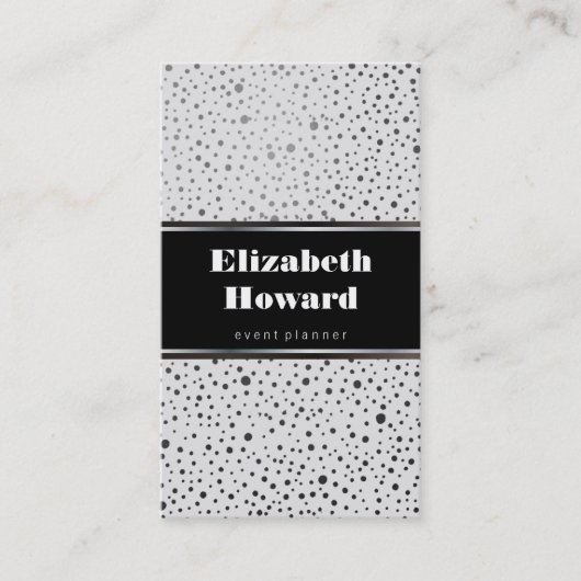 Metallisch Stippenpatroon Wit Visitekaartje (Voorkant)