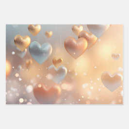 "Metallisch" uiterlijk goud, zilver en roze goud Inpakpapier Vel