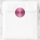 Metallisch Uitziend Eenvoudig Elegant Roze Sjabloo Ronde Sticker (Tas)