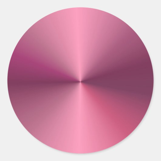 Metallisch Uitziend Eenvoudig Elegant Roze Sjabloo Ronde Sticker (Voorkant)