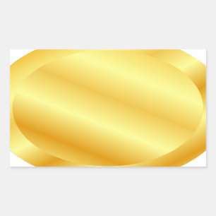 Metallisch Uitziende Nep Goud Lege Sjabloon Tekst Rechthoekige Sticker