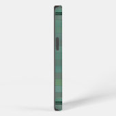 Metallisch Zachte Groene Strepen Patroon Monogram iPhone Hoesje (Rechterkant)