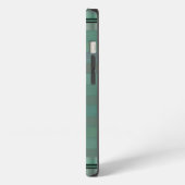 Metallisch Zachte Groene Strepen Patroon Monogram iPhone Hoesje (Linkerkant)