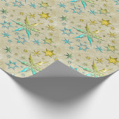 metallisch zetvis, getextureerd koel, zoet  cadeaupapier (Hoek)