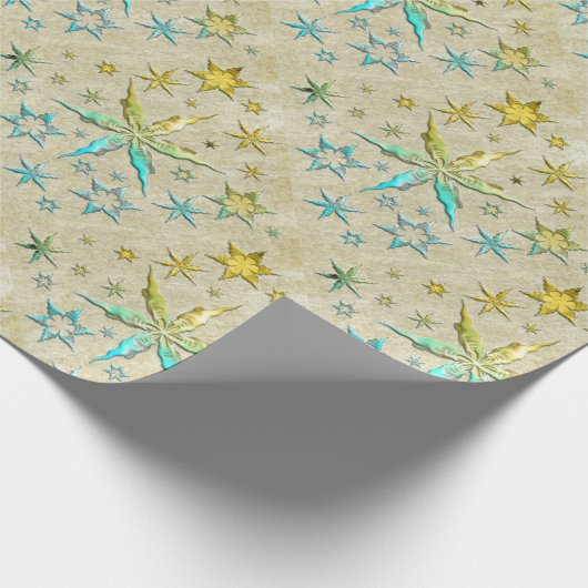 metallisch zetvis, getextureerd koel, zoet  cadeaupapier (Hoek)