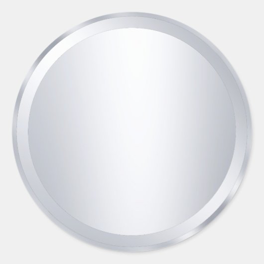 Metallisch Zilver Blanco Aangepaste Sjabloon Voeg Ronde Sticker (Voorkant)
