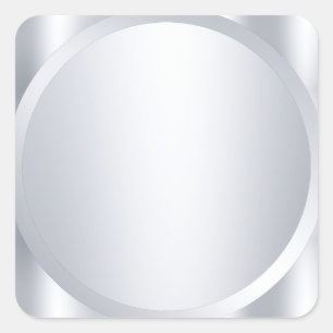 Metallisch zilver uitziende lege moderne sjabloon vierkante sticker