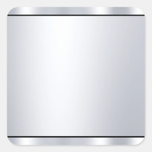 Metallisch Zilveren Uitzicht Zwarte Aangepaste Leg Vierkante Sticker