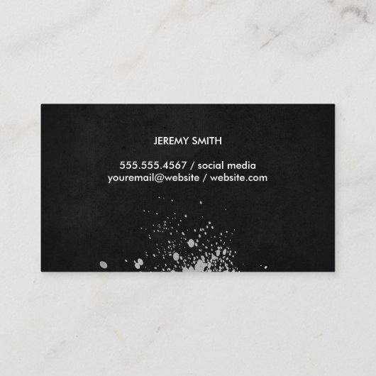 Metallische Achtergrond | Geborsteld Expressieve A Visitekaartje (Achterkant)