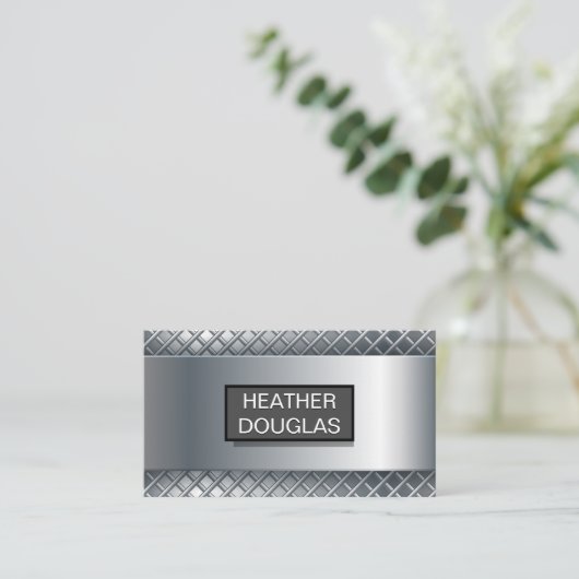 Metallische Achtergrond | Metaal Abstract Patroon Visitekaartje (Staand voorkant)