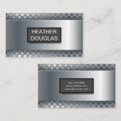 Metallische Achtergrond | Metaal Abstract Patroon Visitekaartje (Voorkant / Achterkant)