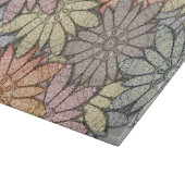 Metallische Bloemen Glas Snijplank (Hoek)