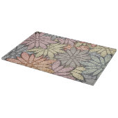Metallische Bloemen Glas Snijplank (Hoek)