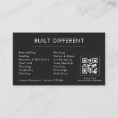 Metallische Constructie Modern Zwart Goud QR Code Visitekaartje (Achterkant)