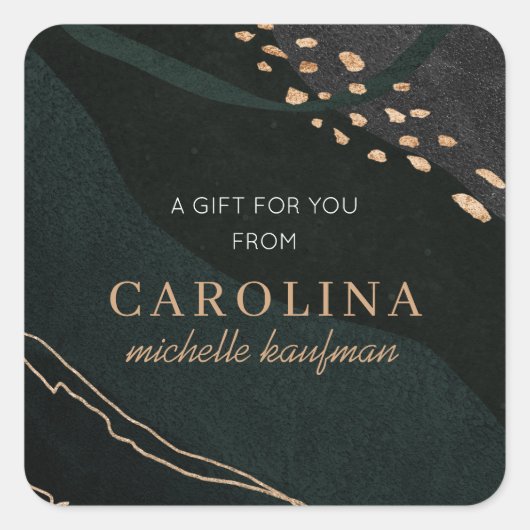 Metallische Geode Vierkante Sticker (Voorkant)