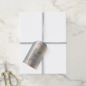 Metallische Geometrische Dank Je Wel Zilver/Zwart Cadeaulabel (Met Touw)